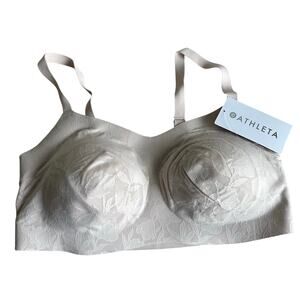 Athleta Ritual Lace Adjustable Wireless Bra D-DD 3X Beige Nude